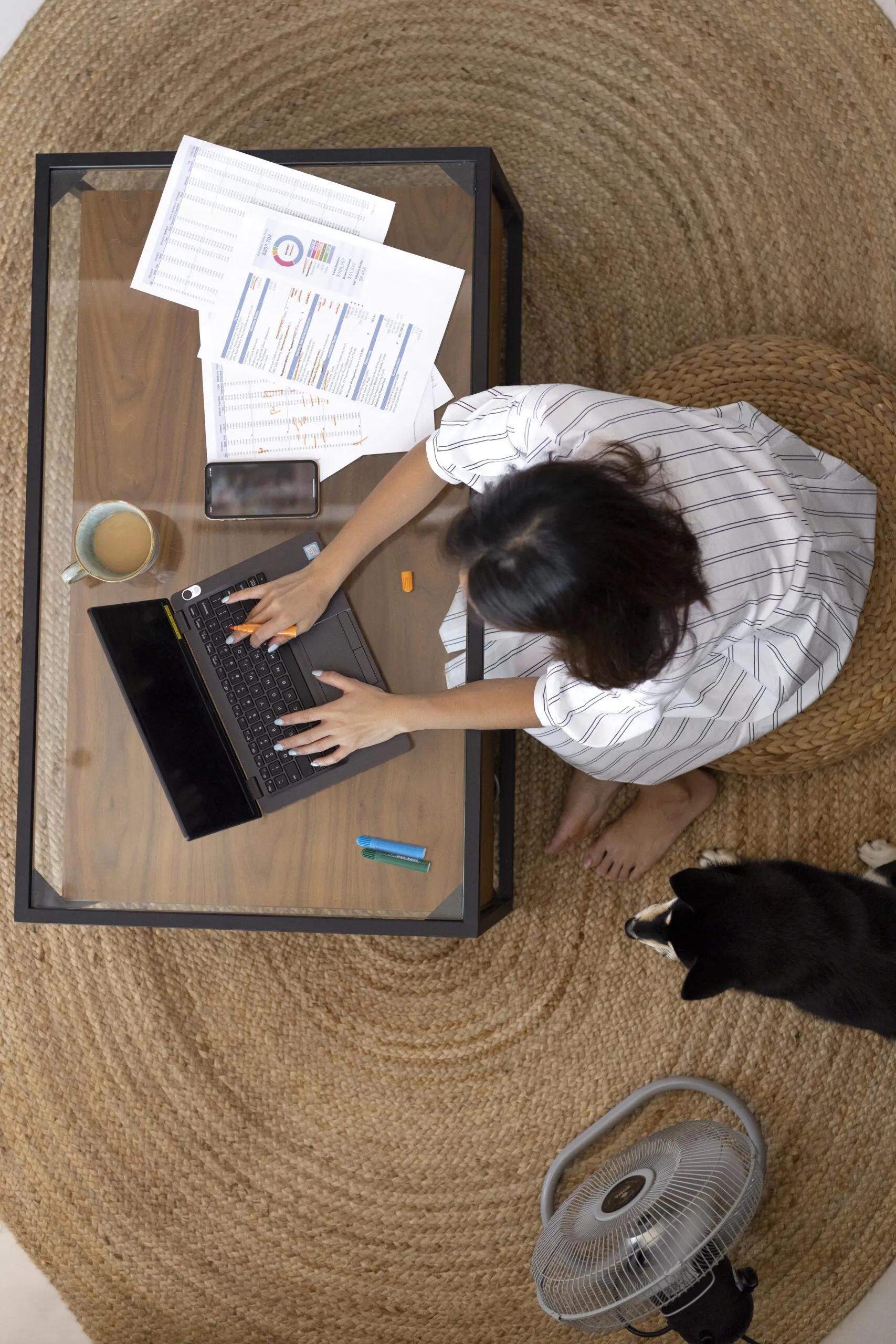 full shot woman working remotely scaled